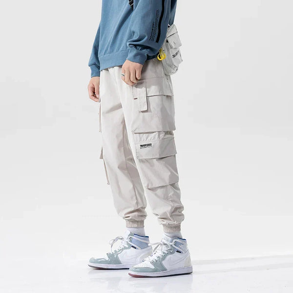 Alwanova Oversized Black Cargo Joggers