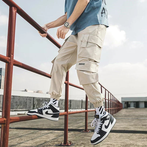 Alwanova Oversized Black Cargo Joggers